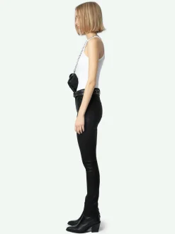 Fashion Zadig & Voltaire Jett Skinny JeansNEW Blackcoated